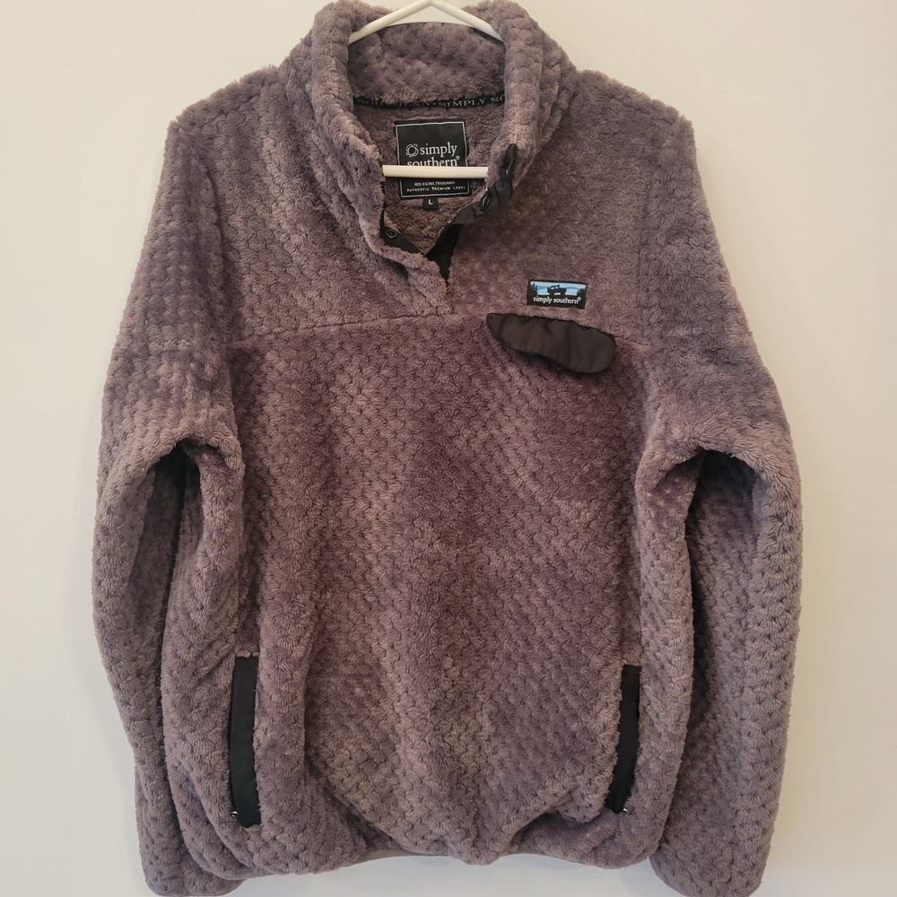 Simply Southern Fleece Pullover Women's Large * Gray Color